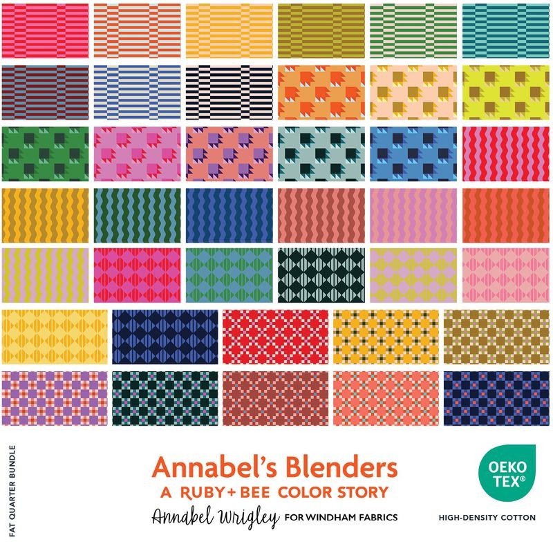 PREORDER - Windham - Annabel Wrigley - Annabel's Blenders - Factory Cut Fat Quarter Bundle OR 5" Charm Squares Bundle - Ships August 2026