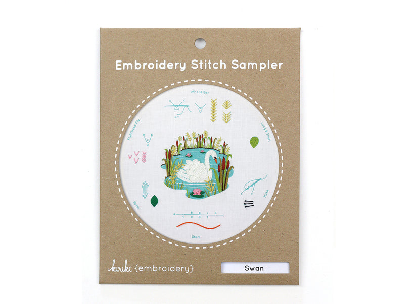 Kiriki Press Swan Embroidery Stitch Sampler Kit