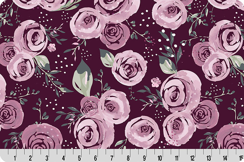 Shannon Fabrics - Garden Roses Quilting Cuddle - Woodrose - 44" Wide - Minky Cuddle Fabric