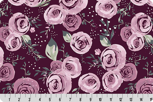Shannon Fabrics - Garden Roses Quilting Cuddle - Woodrose - 44" Wide - Minky Cuddle Fabric