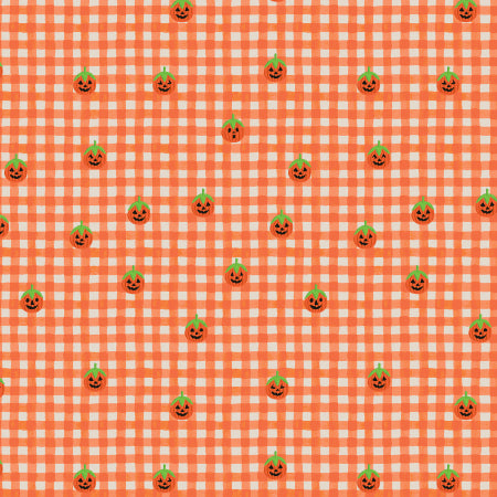 Rifle Paper Co. - Halloween III - Pumpkins on Orange Gingham - RP1314-OR2