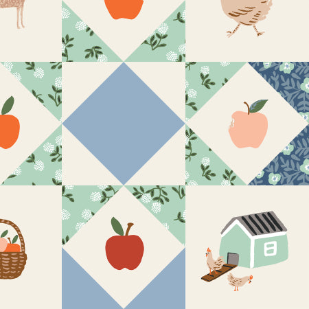 Rifle Paper Co - Home Sweet Home - Farmhouse Animals and Icons Quilt Cheater Print - RP1804-SL1