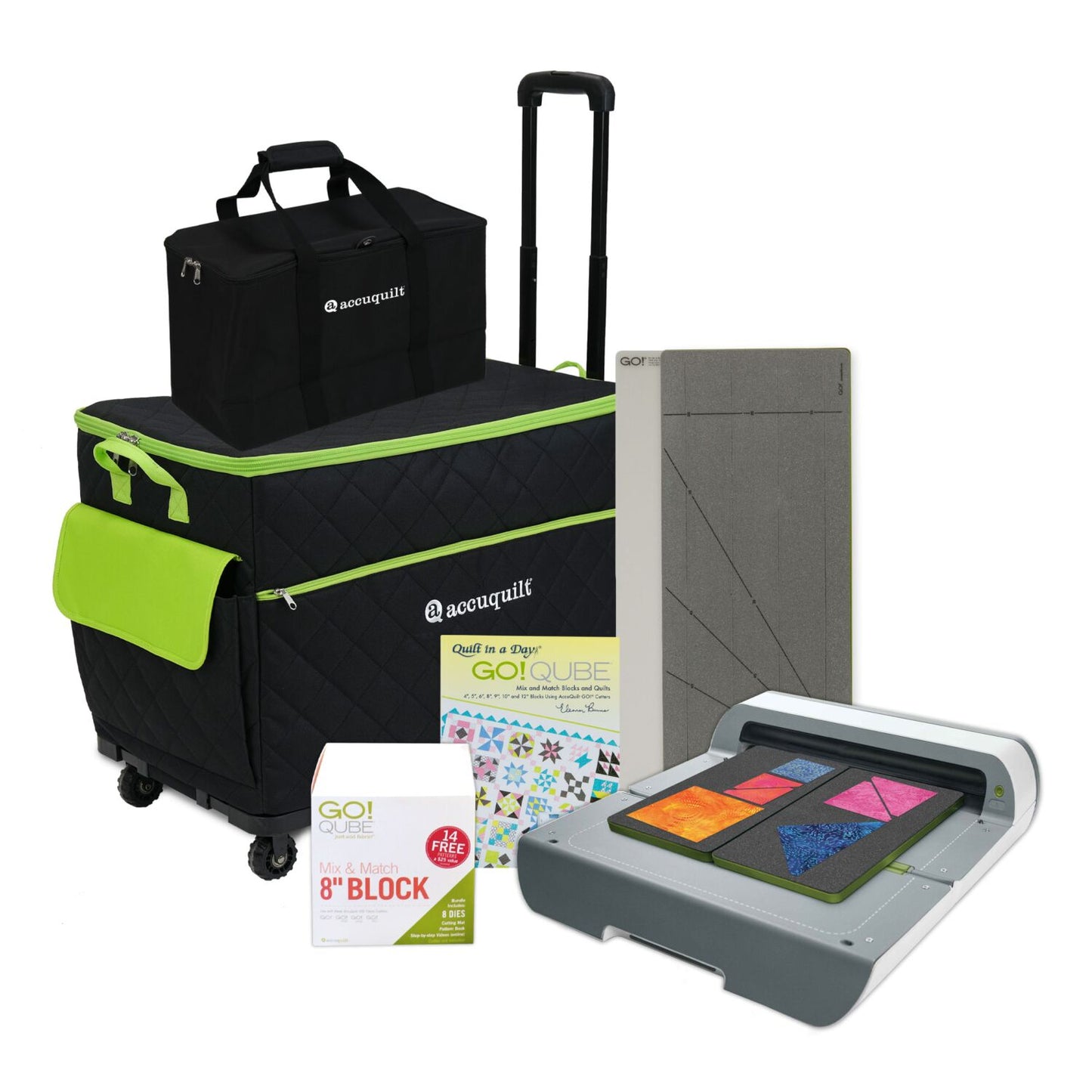 Accuquilt GO! Ready. Set. GO! Big® Ultimate Fabric Cutting System + Travel Totes # 56498
